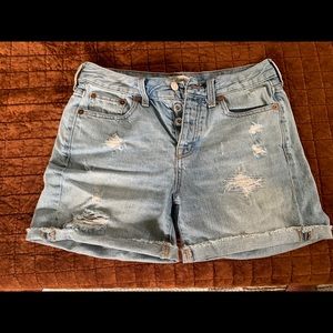 Madewell button fly high waisted denim shorts